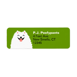 Funny White Pomeranian Cartoon Dog Return Address