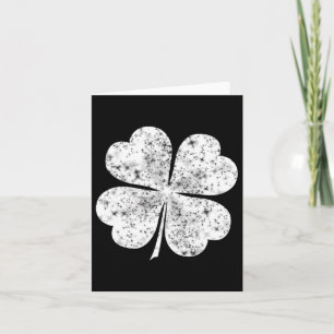 Funny White Shamrock 4-leaf Clover St Patricks Day Card