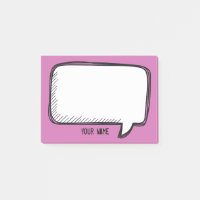 Funny White Talk Bubble Fuchsia Personalised Name 