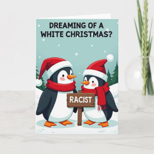 Funny White Xmas Penguin Card