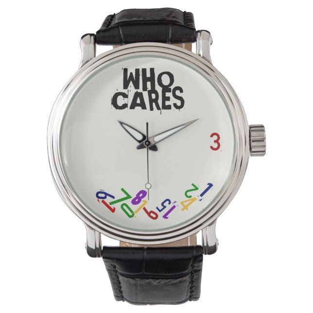 Funny who cares falling number watch (Front)