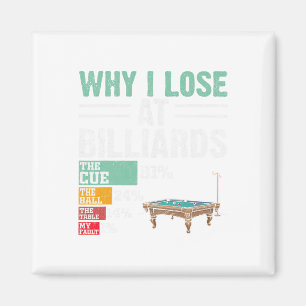 Funny Why I Lose At Billiards Pool Player Billiard Magnet