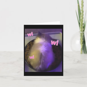 Funny Wi Wi Wi Cat Kitten Eating Meme Gen Z Humour Card