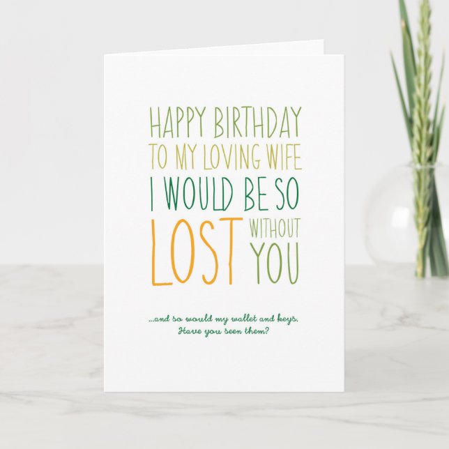 Funny Wife Birthday Card (Front)