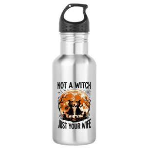 Funny Wife Halloween Vintage Witch Moon Design_1 532 Ml Water Bottle