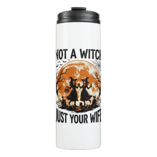 Funny Wife Halloween Vintage Witch Moon Design_1 Thermal Tumbler
