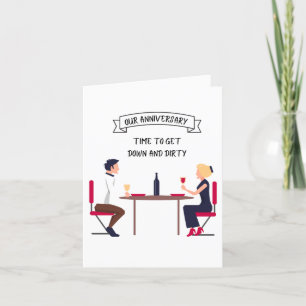 Funny WIFE-HUSBAND "Time to Get Down & Dirty"   Thank You Card