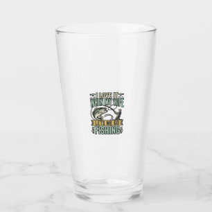 Funny Wife Lets Me Go Fishing Vintage Shirt Design Glass