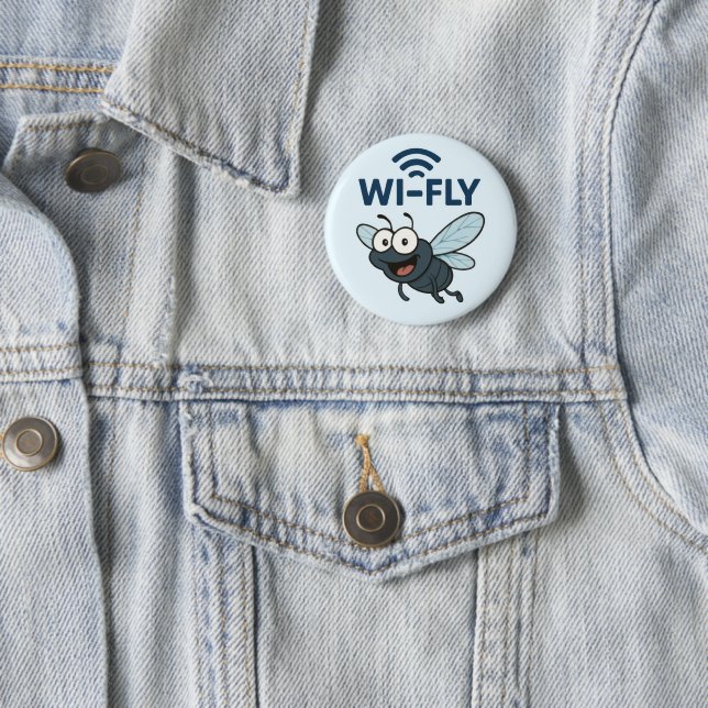 Funny Wifi 6 Cm Round Badge (In Situ)