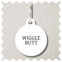 Funny Wiggle Butt White and Black Dog Pet ID Tag