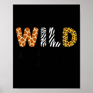 Funny wild about reading book lover animal poster