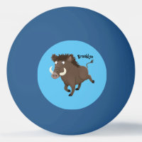 Funny wild boar razorback cartoon illustration