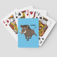Funny wild boar razorback cartoon illustration