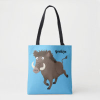 Funny wild boar razorback cartoon illustration