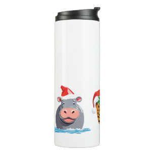 Funny wild Safari animals Santa Christmas Costume Thermal Tumbler