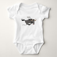 Funny wildebeest running cartoon illustration