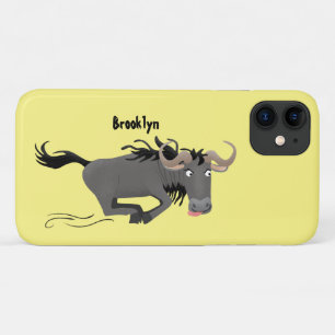 Funny wildebeest running cartoon illustration Case-Mate iPhone case