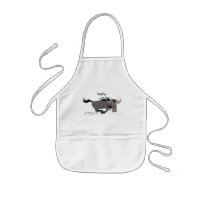 Funny wildebeest running cartoon illustration