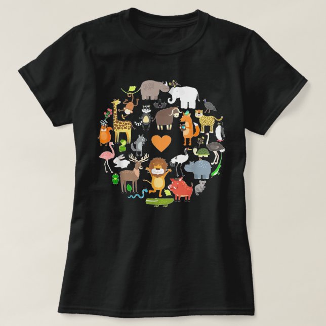 Funny Wildlife Safari Animals Gifts for Zoo Lovers T-Shirt (Design Front)