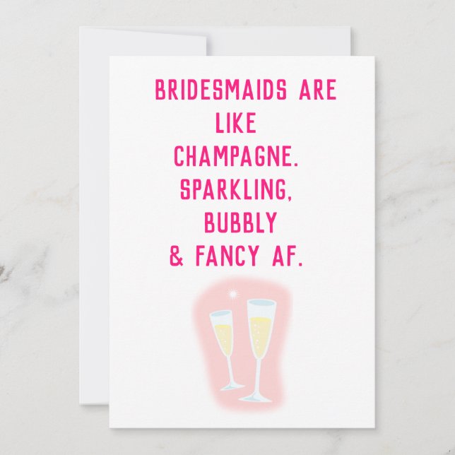 Funny Will you be my Bridesmaid? Proposal Card (Front)