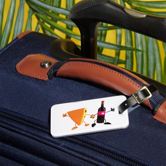 Funny Wine and Cheese Party Luggage Tag (Creator Uploaded)