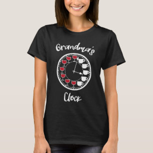 Funny Wine and Coffee for Women  Grandma's Clock T-Shirt