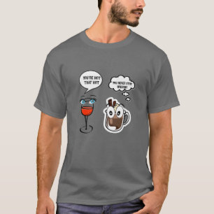 Funny Wine And Hot Chocolate Lovers Novelty T-Shirt
