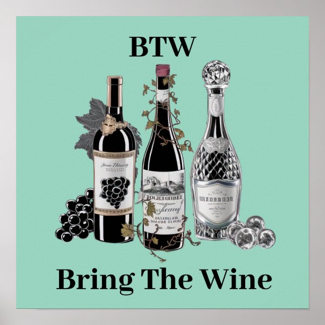 Funny Wine Bottles Poster (Front)