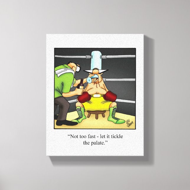 Funny Wine / Boxing Humour Canvas Print (Front)