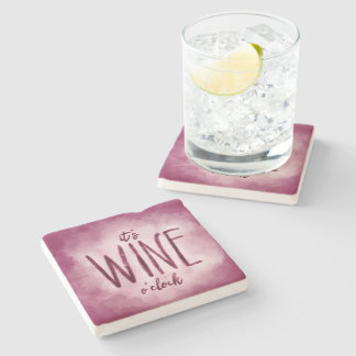 Funny wine coaster red wine lover gift wine oclock