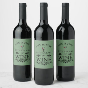 Funny wine drinker quote wine label