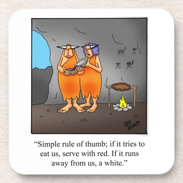 Funny Wine Humour Coaster Set (Front)