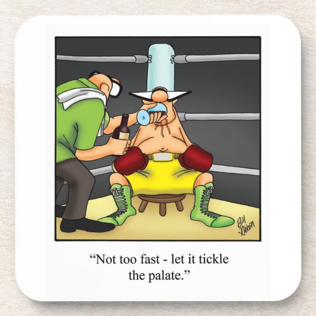 Funny Wine Humour Coaster Set (Front)