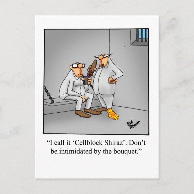 Funny Wine Humour Postcard  (Front)