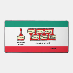 Funny Wine Lover Cartoon Vino  Desk Mat