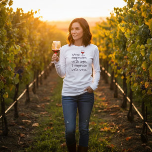 Funny Wine Lover Gift “Wine Improves with Age"  Tri-Blend Shirt