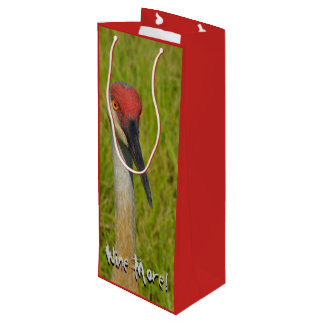  Funny Wine More Sand Hill Crane Nature Wildlife  Gift Bag