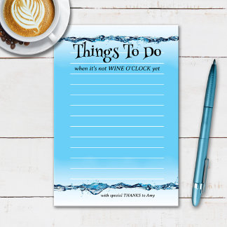 Funny Wine O'Clock Water Post-it Notes