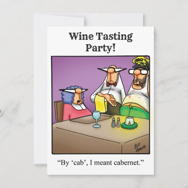 Funny Wine Party Humour Invitations (Front)