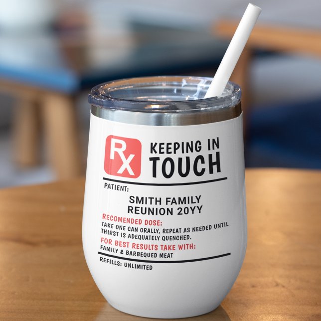 Funny Wine Prescription Family Reunion Custom Text (Creator Uploaded)