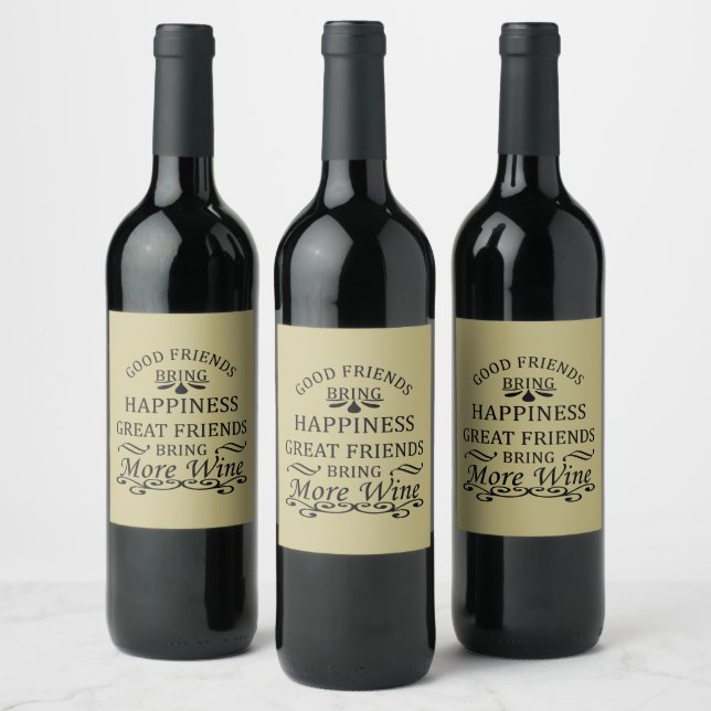 funny wine quote for friends label (Bottles)
