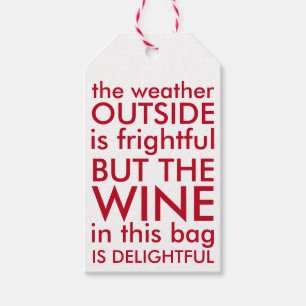 Funny Wine Red and White Christmas Gift Tags
