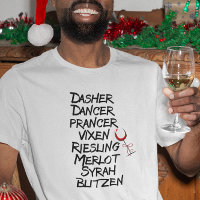 Funny Wine Reindeer Names Christmas Holiday