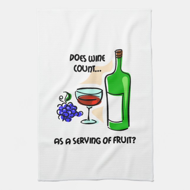 funny wine tea towel (Vertical)