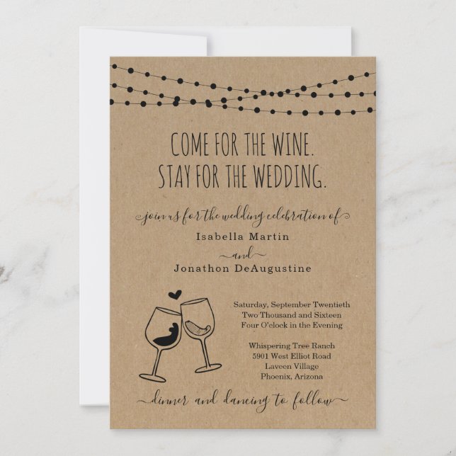 Funny Wine Theme Wedding Invitation (Front)