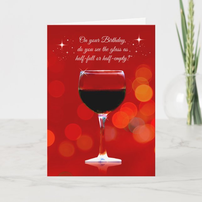 Funny Wine Themed Birthday Card (Front)