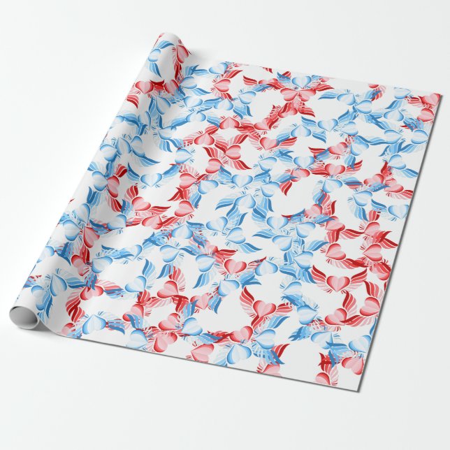 Funny Wing love Pattern  Wrapping Paper (Unrolled)