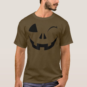 funny Wink Face Pumpkin Jack O Lantern Costume Hal T-Shirt