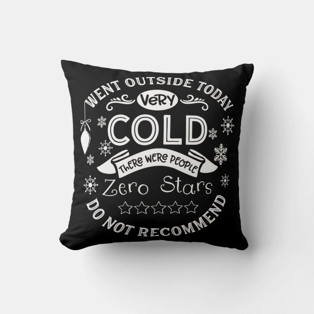Funny Winter Christmas Holiday Quote Cushion (Front)