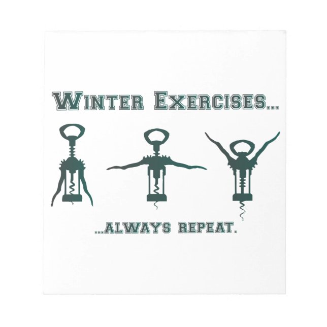 Funny Winter Exercises Notepad (Front)